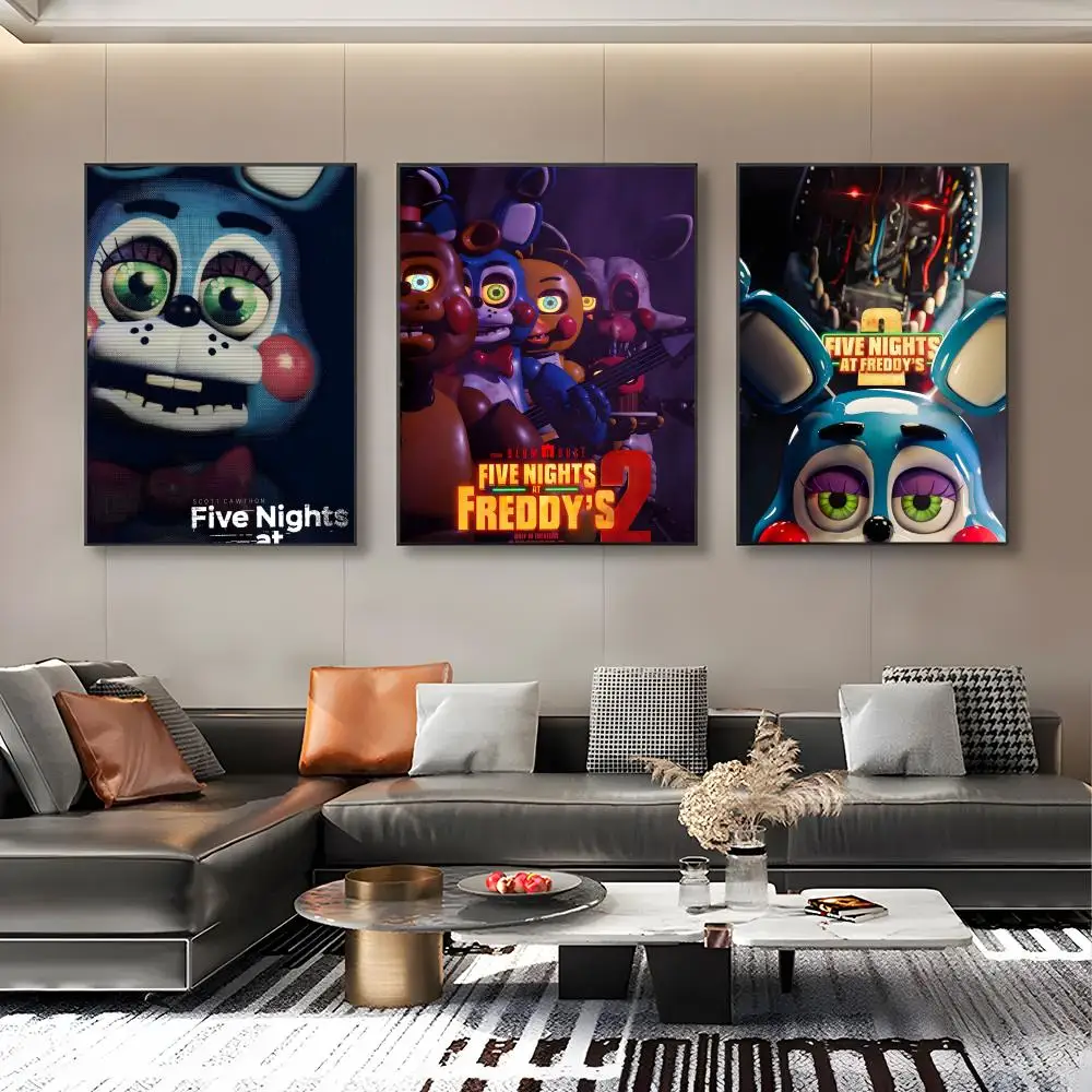 Fnaf Five nights Poster Poster Aesthetic Prints and Posters Wall Art Retro Painting Home Room Cafe Club Dorm Wall Decor
