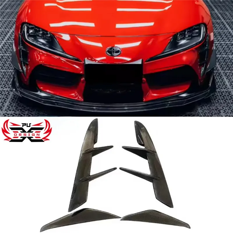 4 PCS Carbon Fiber Front canards Front Bumper vents DP Style For Toyot Supra A90 A91 Mk5