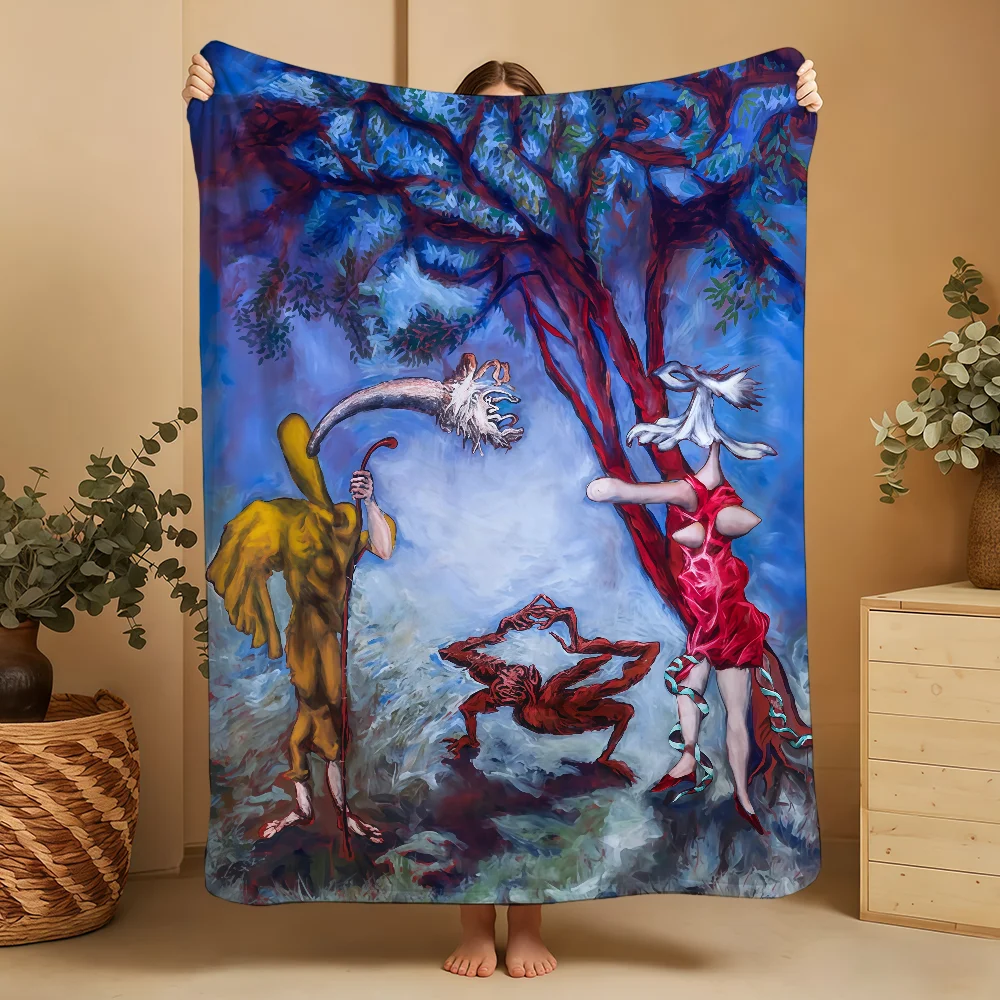 Gerard Garouste Artwork Blanket Throw Super Cosy Plush Living Room Sofa Couch Childish Birthday Gifts