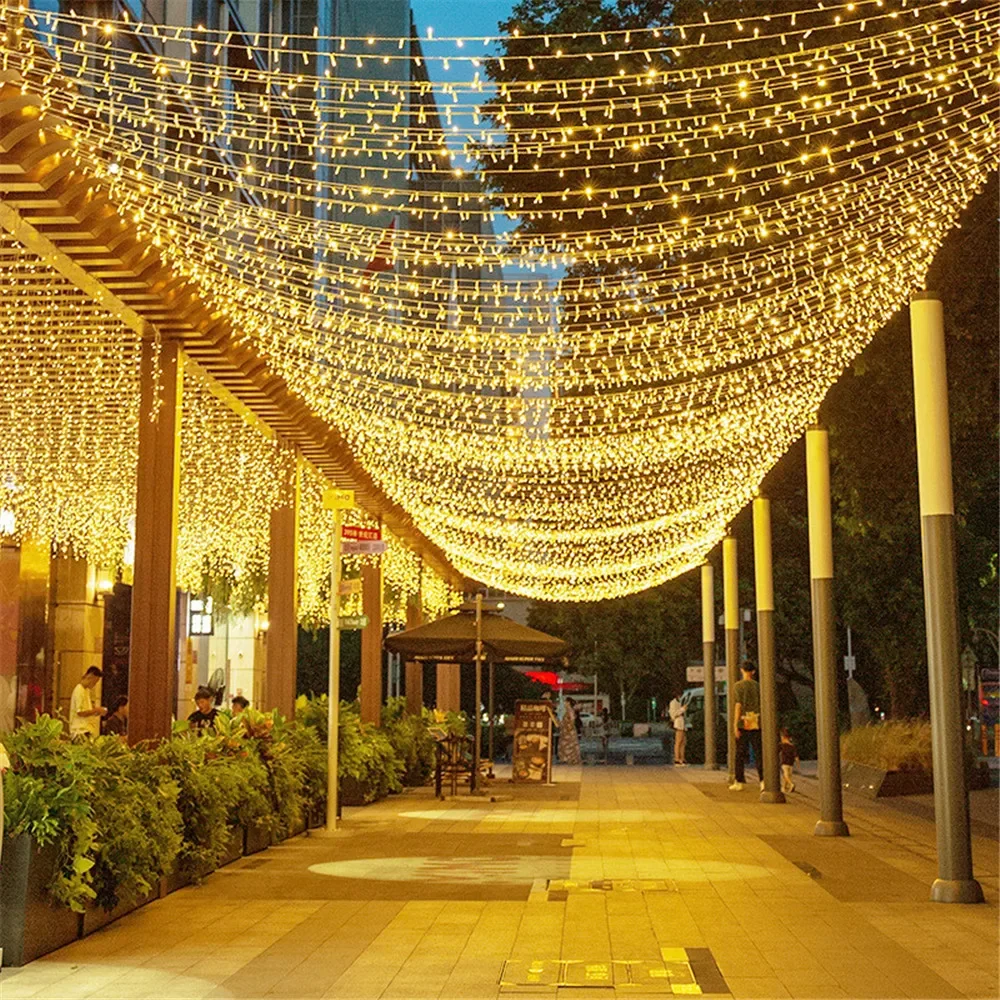 220V EU Plug 10M 20M Outdoor Christmas LED String Lights Garland Decoraction Fairy Lamp For Home Wedding Party Holiday Lights
