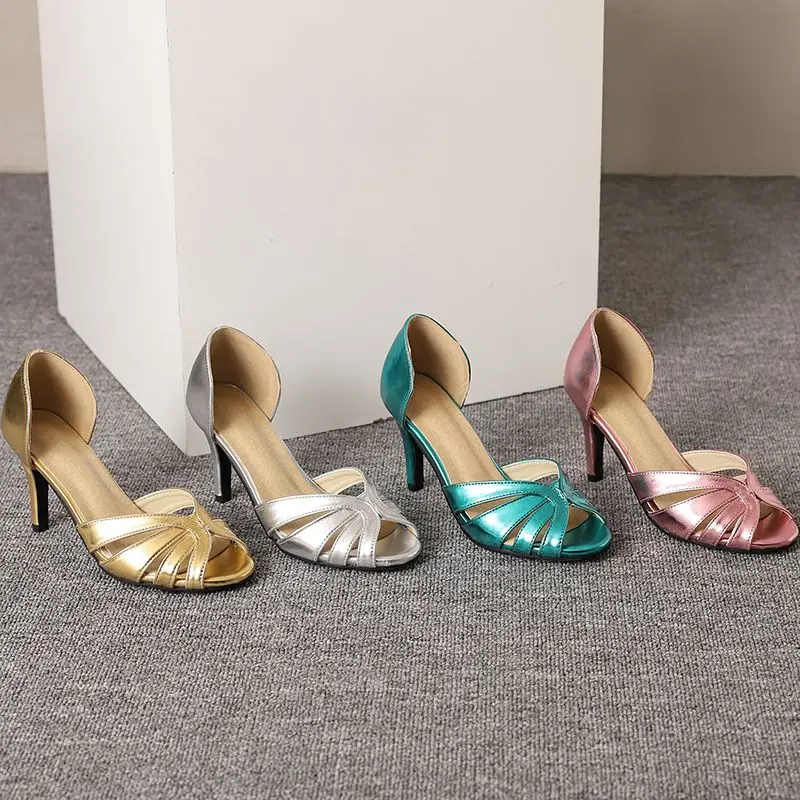 ORCHA LISA 2025 Luxury Women Shiny Sandals Peep Toe Stiletto 9cm Slip On Large Size 45 46 47 48 Sexy Dating Female Shoes Summer - view 6