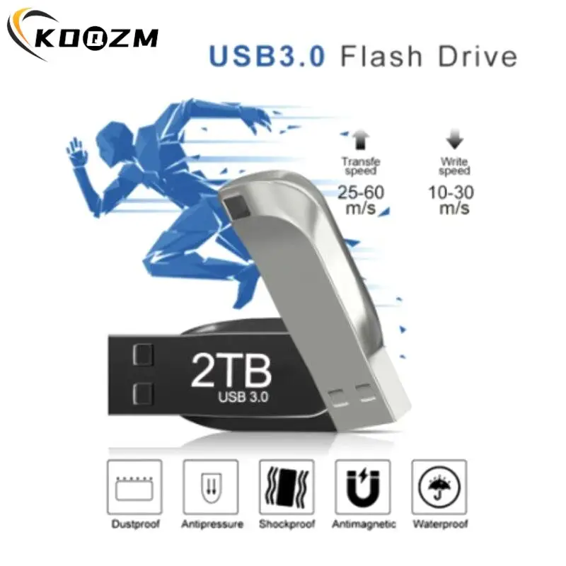 Metal USB3.0 Pen Drive 2TB USB Flash Drives 1TB High Speed Pendrive Waterproof USB Flash U Disk New Upgraded TYPE-C Adapter 512G