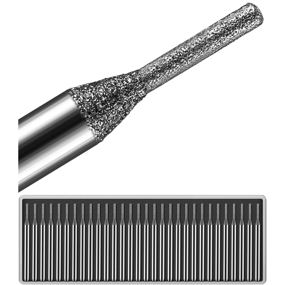 

ABKO-Diamond-Drilling-Tools 30Pcs 1/8" 1Mm Shank Bits For Dremel-Rotary Tool Set For Sea Glass, Beach Stone, Rock,