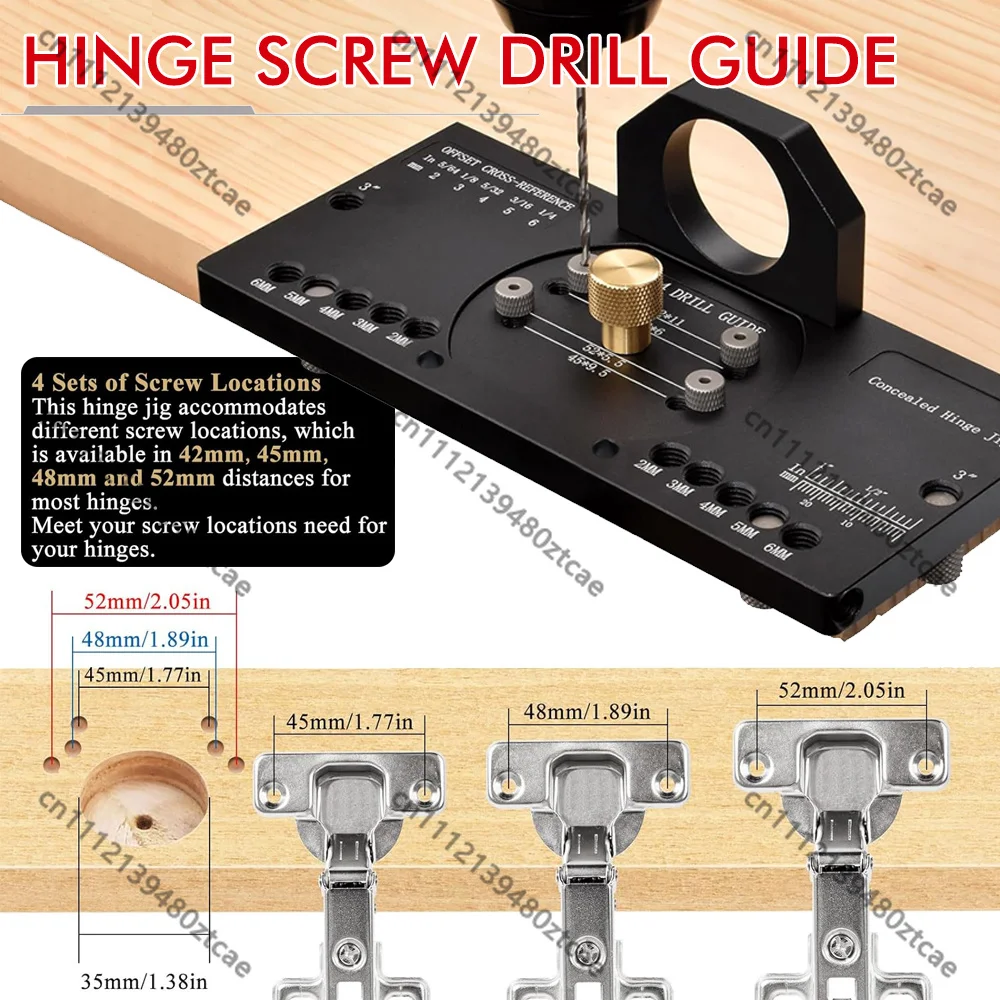 35mm Aluminum Alloy Concealed Hinge Jig Kit Cabinet Hinge Drilling Locator Punch Template Woodworking Tool