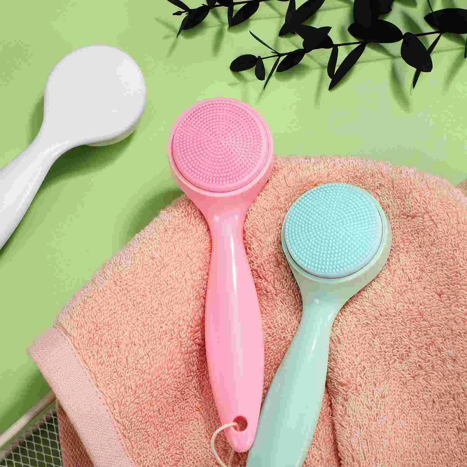 3 Pcs Cleansing Brush Face Exfoliator Scrubber Exfoliating Facial Cleaner Silicone Silica Gel Manual Wash