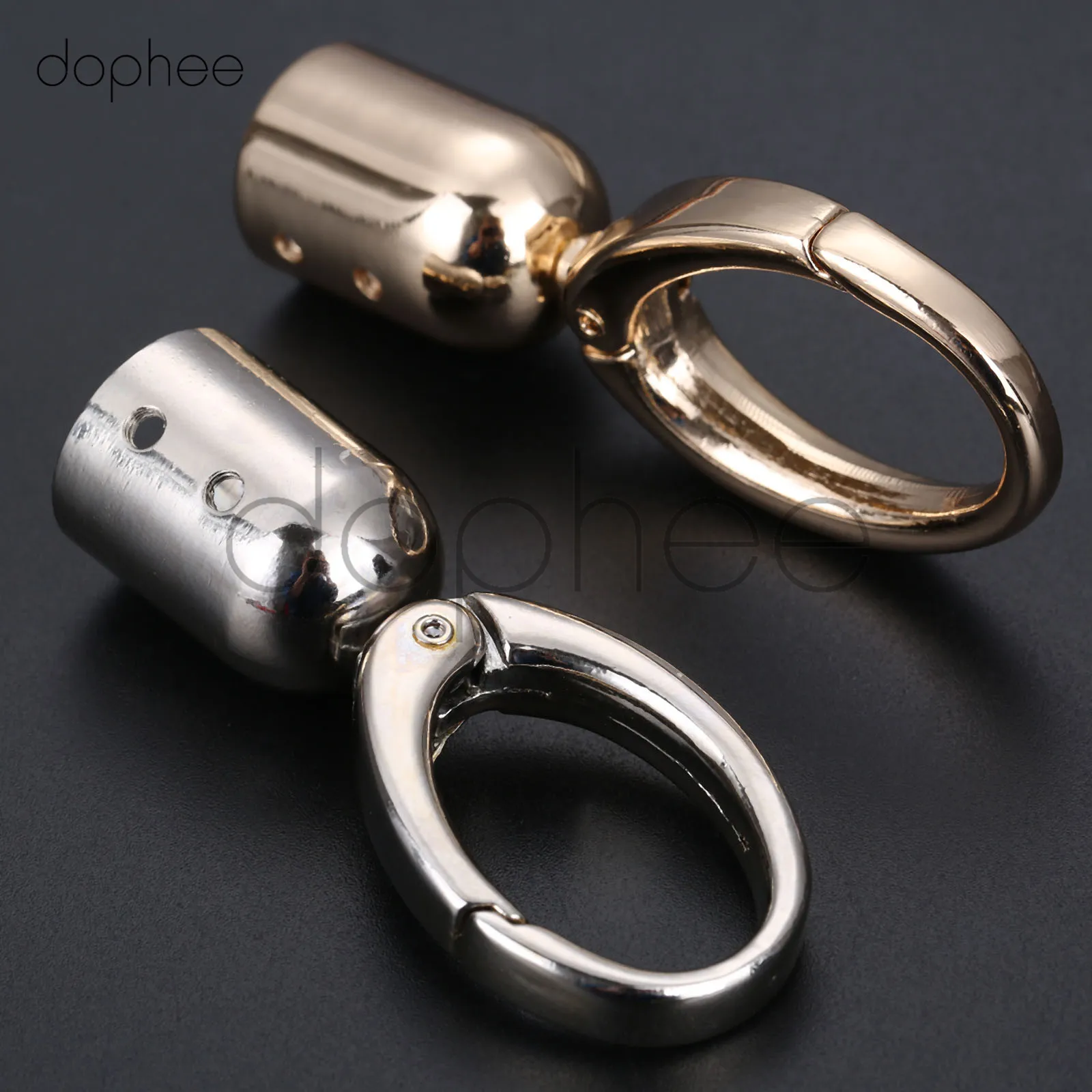 dophee 1pc DIY Handbag Decorative Leather Rope/Tassel Bell Spring Opening Bag Hook Hardware Accessories