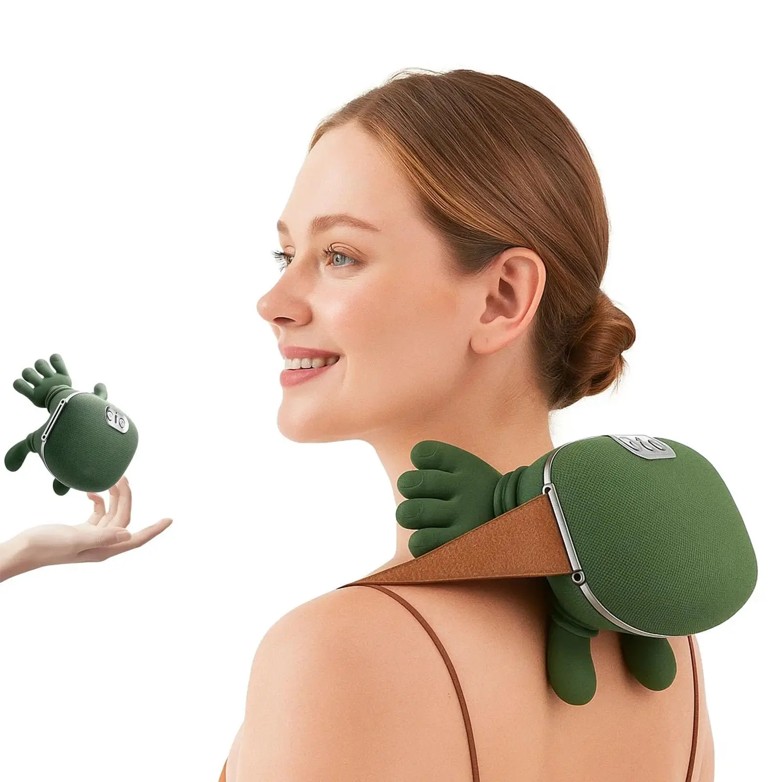 Neck Massager with Heat Electric Shoulder & Cervical Massage with 3D Kneading,Portable Electric Shiatsu Massager Simulated Hand