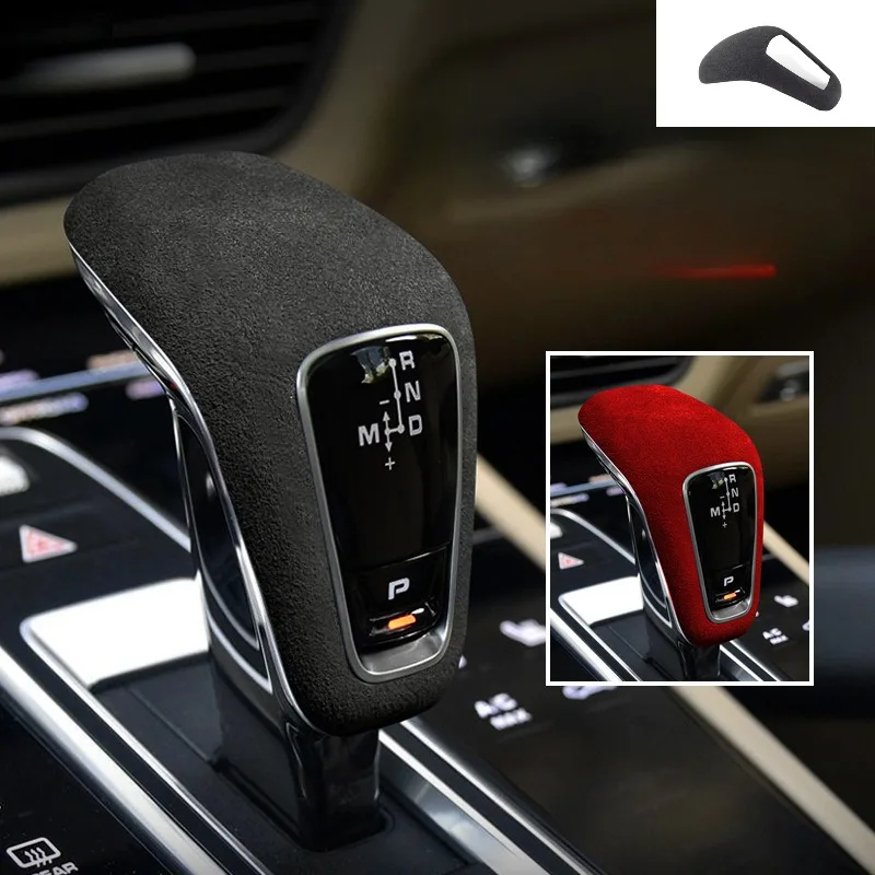 

Car Gear Shift Knob Top Suede Wrap ABS Trim Cover For Porsche Cayenne 2018 2019 2020 2021 Sticker Coupe Turbo S Accessories
