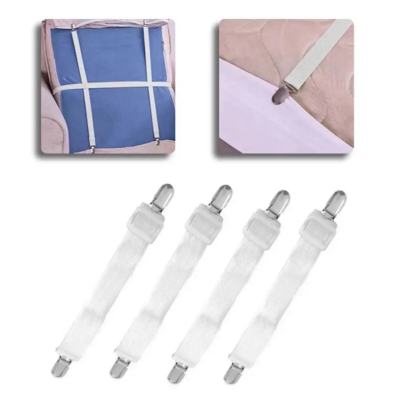 Customer Favorite 8Pcs/Set Elastic Sheet Clips Double End Clips Fixed Suspender Sheet Fasteners Adjustable Length 35-70