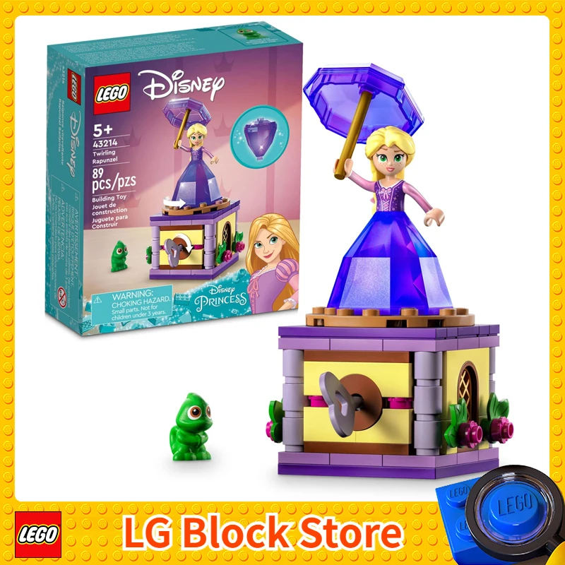 

LEGO Disney Princess Twirling Rapunzel 43214 Building Toy with Diamond Dress Mini-Doll and Pascal The Chameleon Figure for Gift