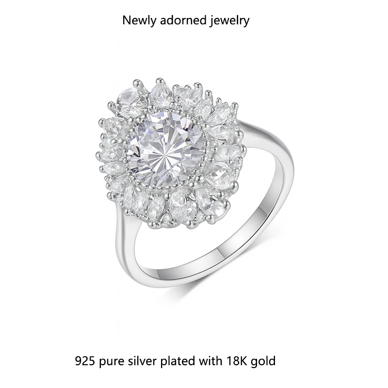 

Vintage court-style round 2.0ct cubic zirconia ring for women, featuring a luxurious large floral design.