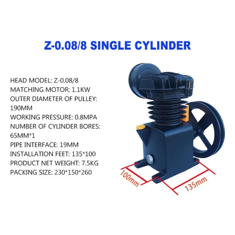 High-efficiency Double-cylinder Piston Air Compressor Head Air Compressor Industrial Grade Air Compressor Pump Head Assembly