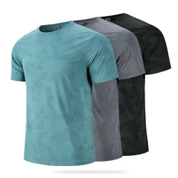 (L-8XL)Men Loose Fit Quick Dry Sport T-Shirt Running Football Basketball Gym Short Sleeve Tee Shirt Breathable Fitness Tops