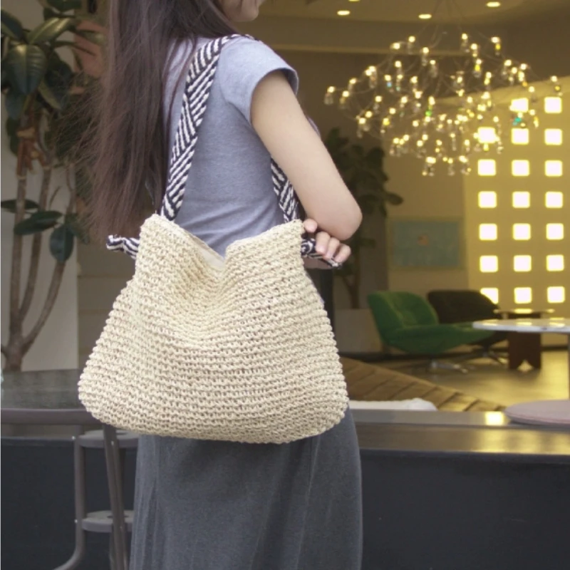 

Simple exquisite underarm women's bag collision color casual beautiful hand-woven bag large capacity trend shoulder bags