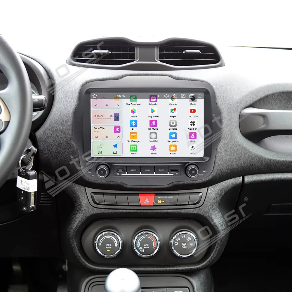 9 Inch For Jeep Renegade 2016-2022 HD Touch Screen Android 14 Wireless CarPlay GPS Navigation Car Radio Car Multimedia Player