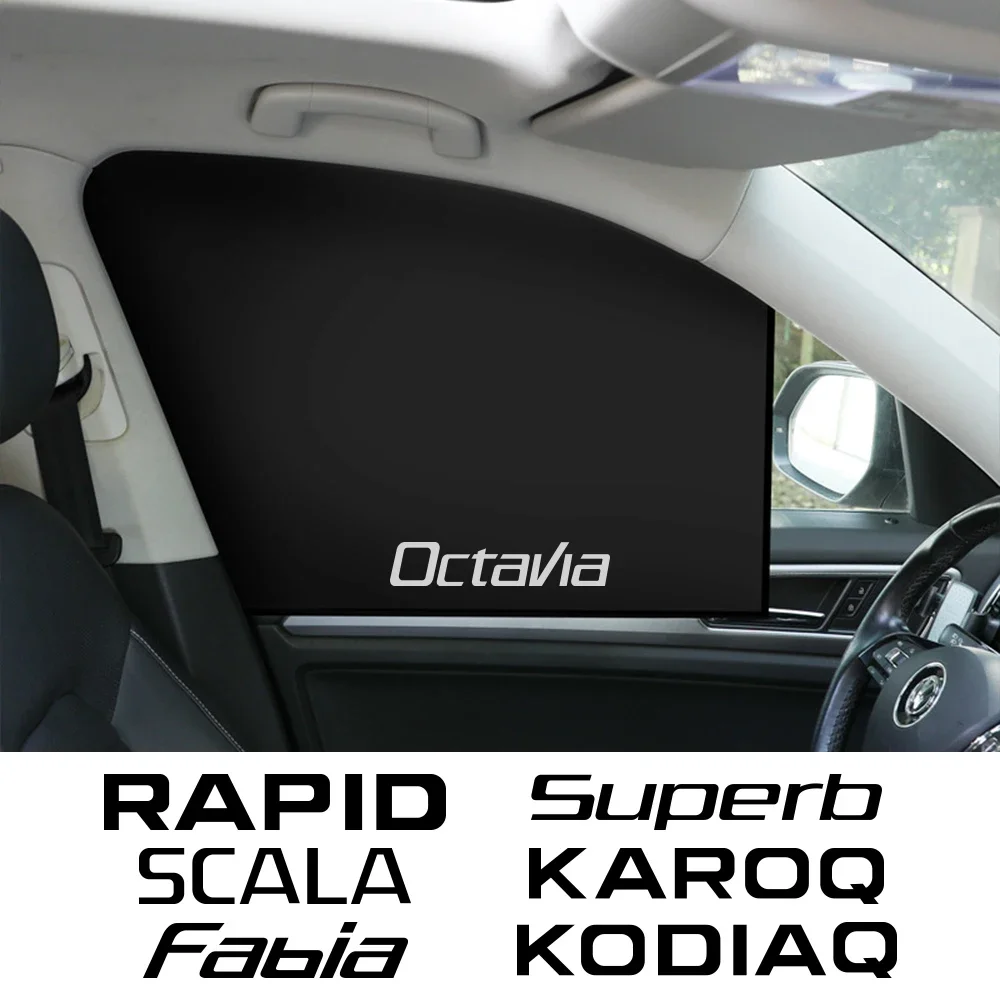 Car Auto Folding Magnetic Window Curtains For Skoda Octavia Fabia Rapid Superb Kodiaq Scala Karoq Citigo Kamiq Roomster Enyaq