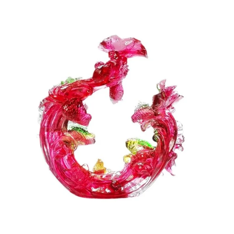 Tabletop ornaments, glazed fish ornaments, housewarming and promotion gifts, auspicious ornaments