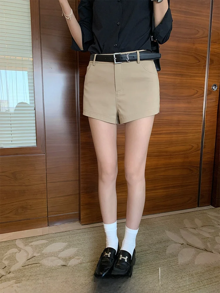 

Шорты Xzichic с высокой талией, прямые, повседневные, А-силуэт, модные, летние, удобные, из полиэстеровой смеси