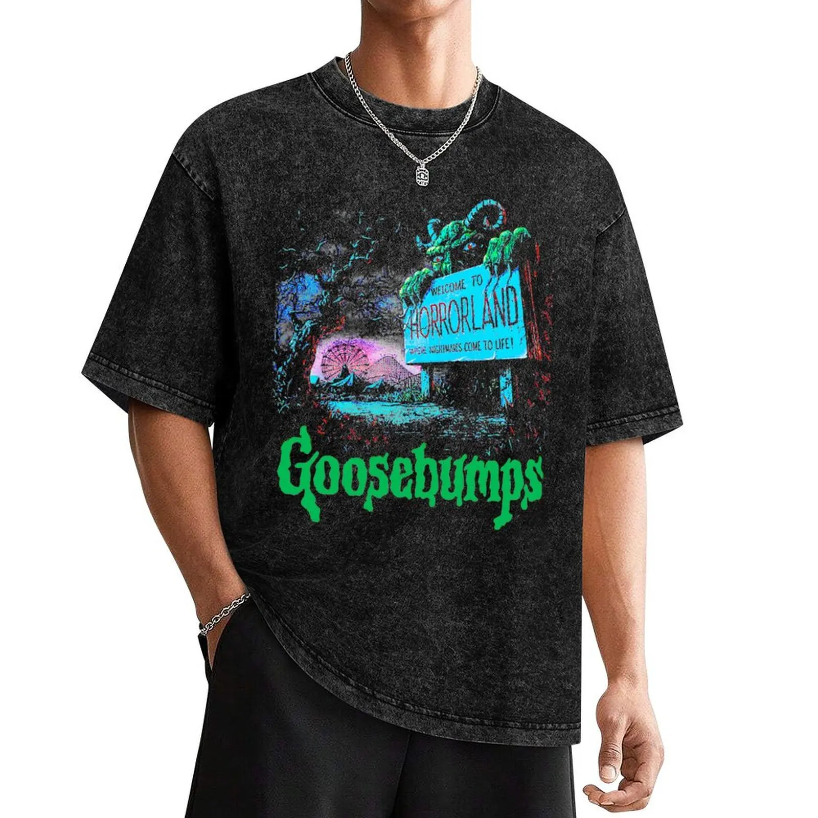 Horror Goosebumps. Horrorland T-Shirt korean fashion customizeds tees plain black t shirts men