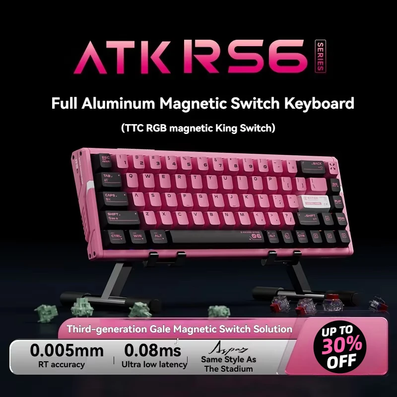 

ATK RS6 Ultra Magnetic Switch Keyboard Wired RT0.005mm 8k Polling Rate GASKET HotSwap Custom Aluminum Gaming Mechanical Keyboard