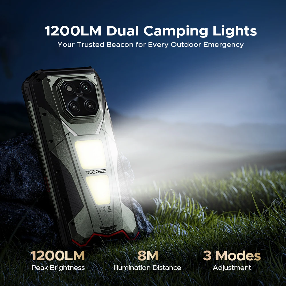 DOOGEE V MAX PLAY 5G Projector Rugged Phone 16GB 512GB Dimensity 7300 6.78" 120Hz Dual Camping Lights 200MP Smartphone