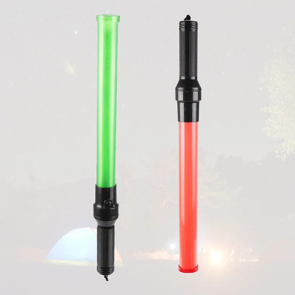 2 Stück LED Fire Baton Signal Beacon Traffic Stick Emergency Plastic Glow