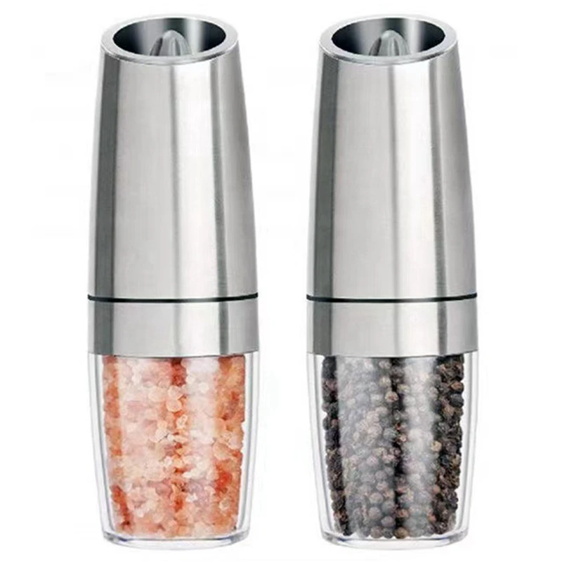 Electric Salt And Pepper Grinder Stainless Steel Automatic Herb Spice Grinder With Adjustable Thickness Kitchen Gadgets