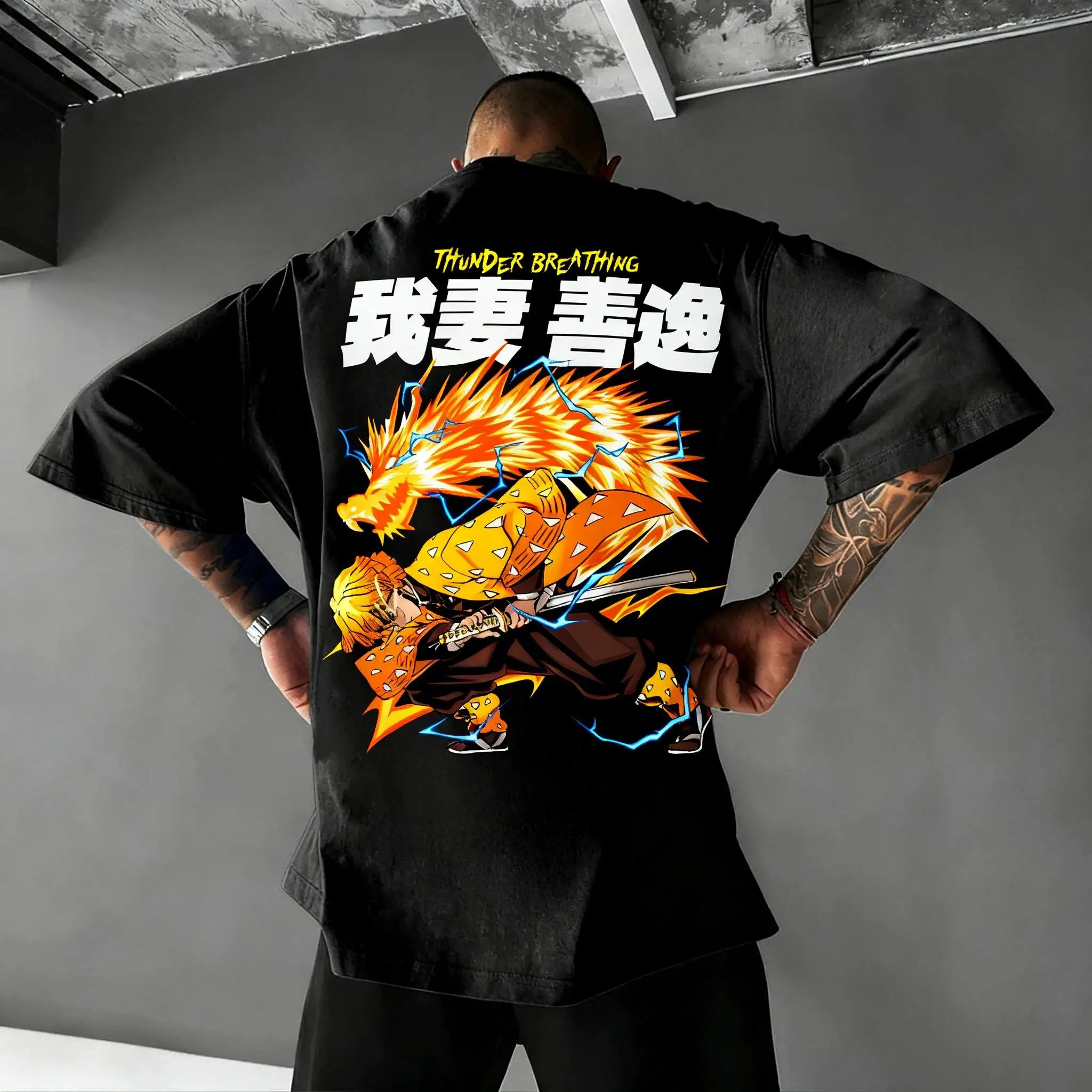 Anime Graphic T Shirt Demon Slayer Zenitsu Agatsuma Men Women Cotton Short Sleeve Tee Streetwear 2026 Summer Loose Casual Tops