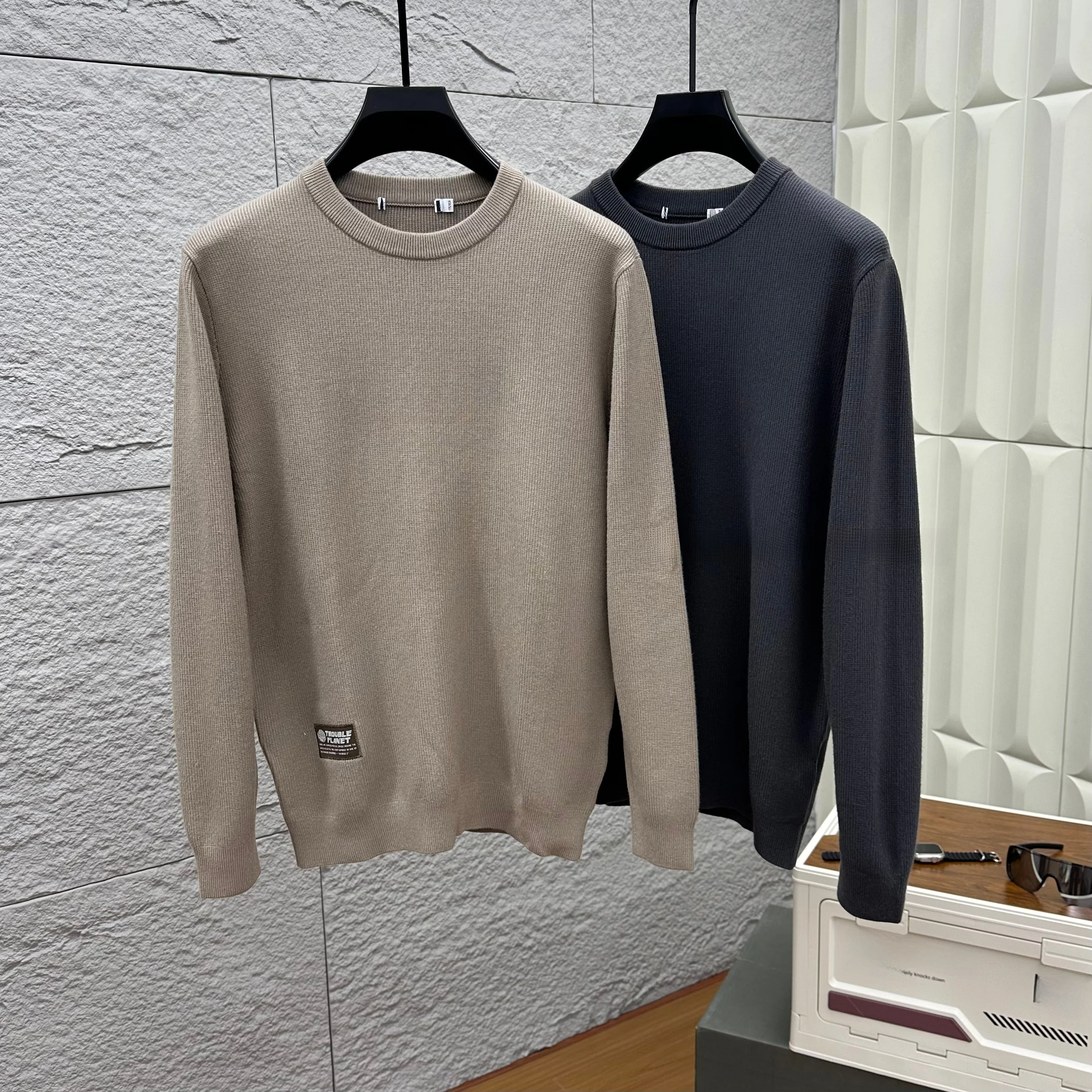 

Faionable Long Sve Knitted Sweater Comfortable round Ne Pullover Men's Autumn New Sle Warm Casual Wear for Daily Use