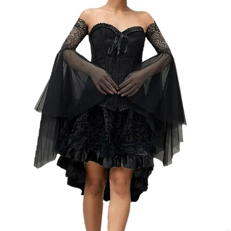Victorian Flared Arm Lengan Cakupan untuk Pesta Tema Halloween Kostum Gotik Y166