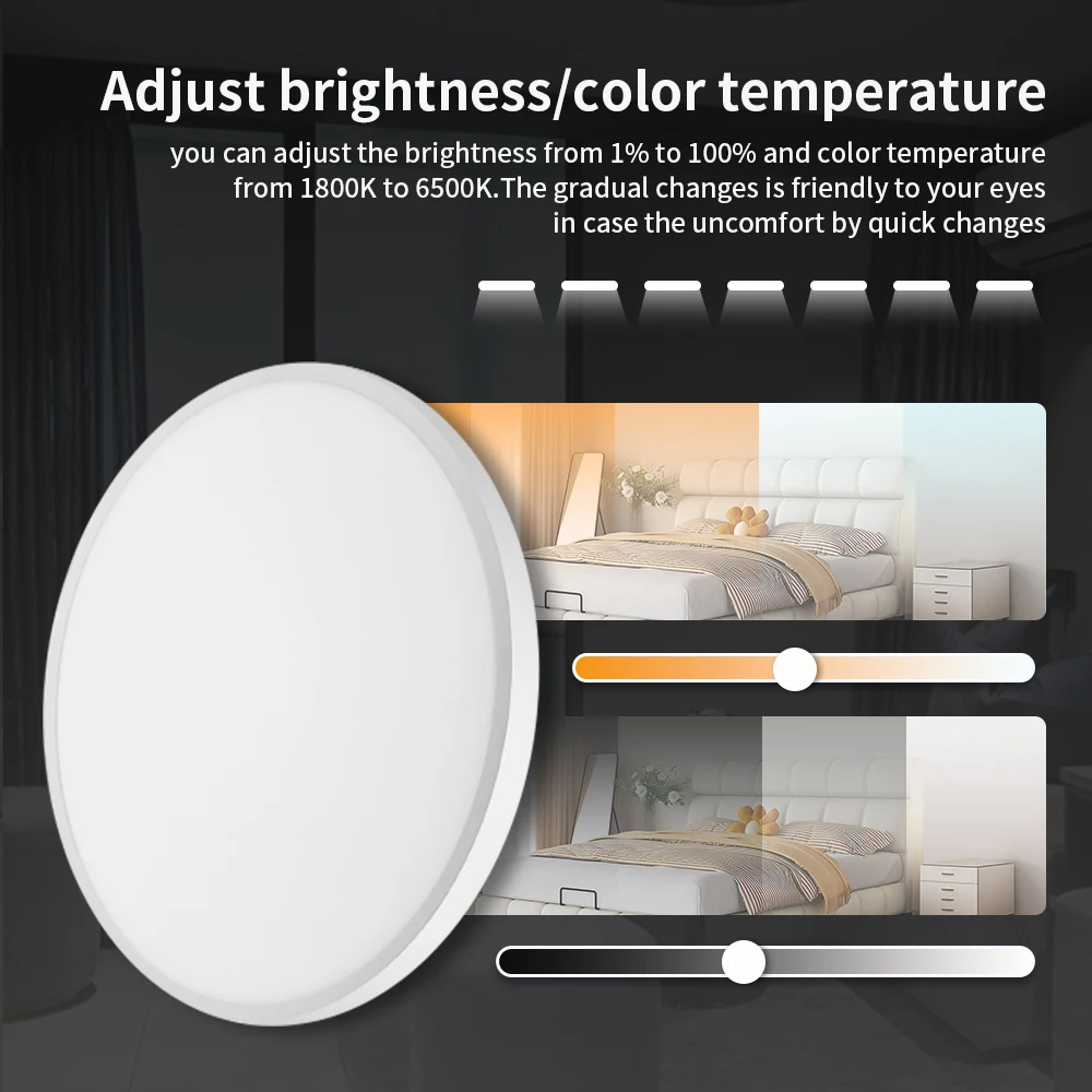 TNCE 24W Tuya WIFI+Bluetooth Smart Ceiling Light RGB LED Ceiling Lights Dimmable APP Control Work With Alexa Google Home