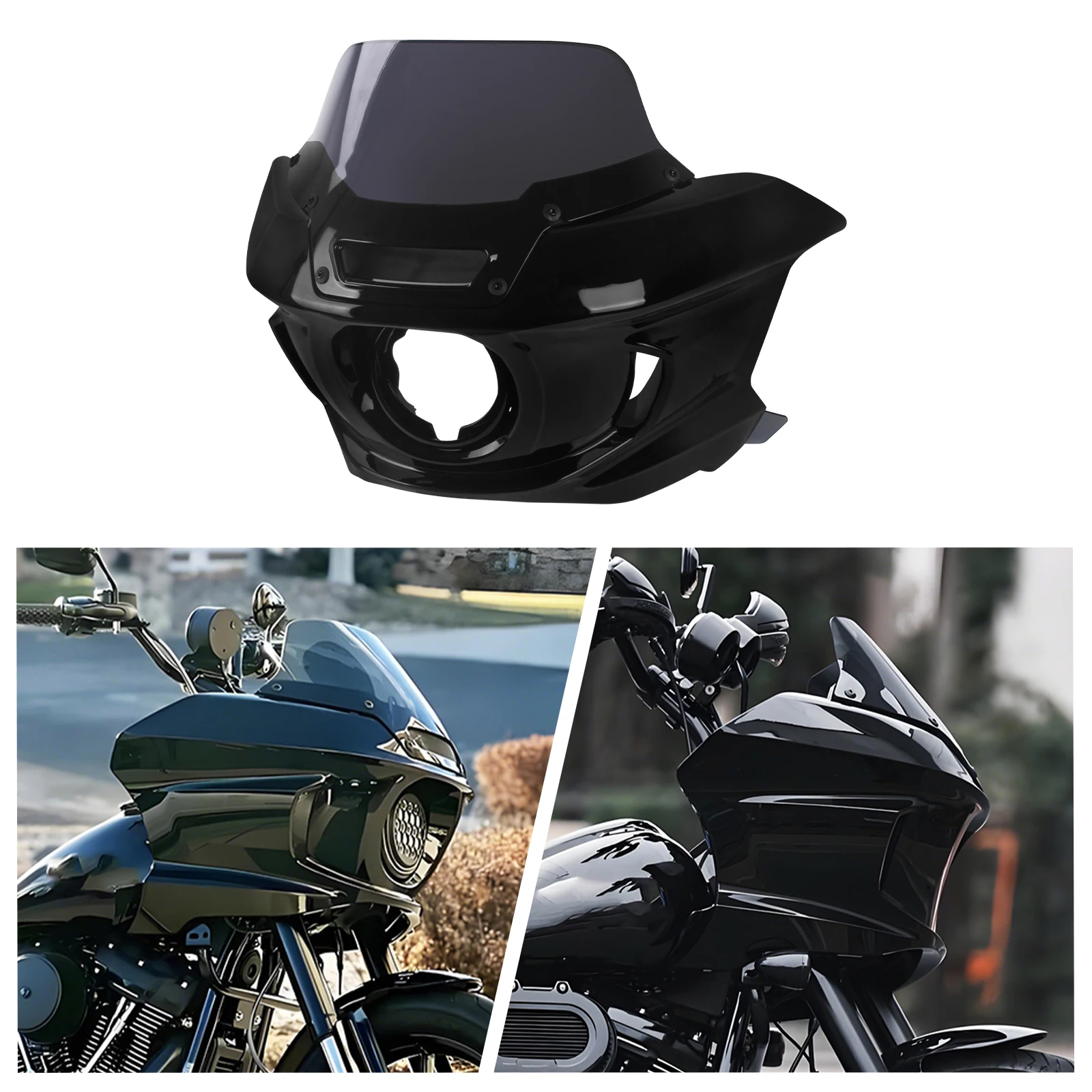 

Motorcycle Headlight Fairing Cover Front Mask Head Light Mount Kit For Harley Softail 2018-up Low Rider 2022-2025 Dyna 2006-2017