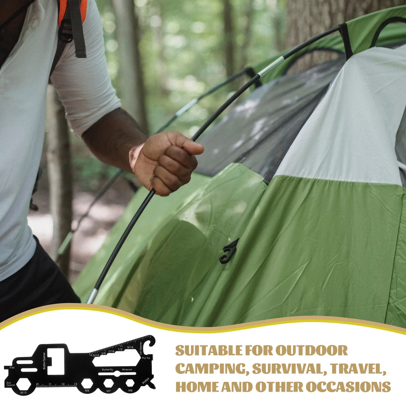 

Multifunctional Tool Card Stainless Steel Portable Pocket Outdoor Gadget Survival Gear Camping Accessories Hiking Supplies Van