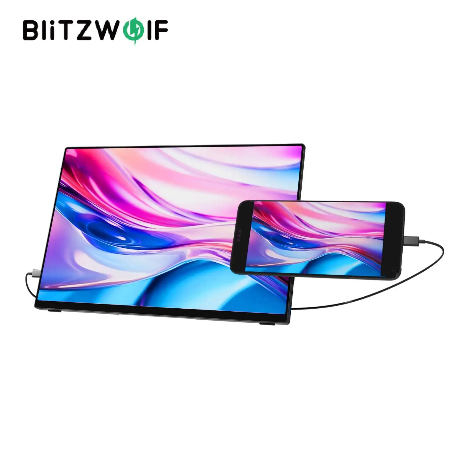 BlitzWolf BW-PCM5 Pro 16 Inch Touchable 4K UHD Type C Portable Computer Monitor Gaming Display Screen for Smartphone Tablet