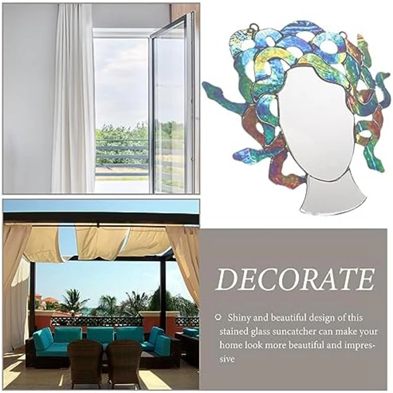 Colorido pendurado espelho, decoração pingente, fácil de instalar