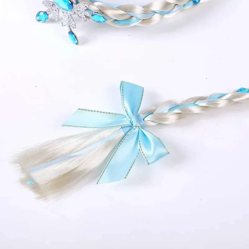 Frozen Wig Braid Princess Hairband Girl Elsa Snowflake Blue Pink Headband Hair Accessories Queen Headdress baby Girls Weaving