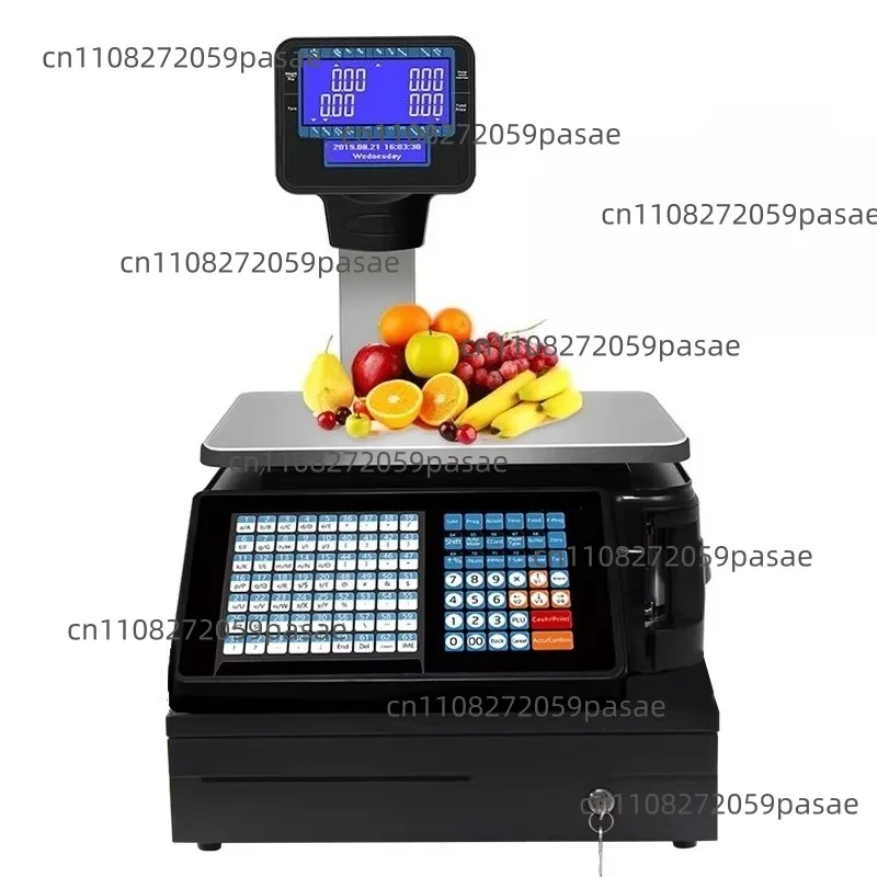 English Digital Scale, Barcode Scale, Self-Adhesive Label Scale, 30kg, Supermarket Edition