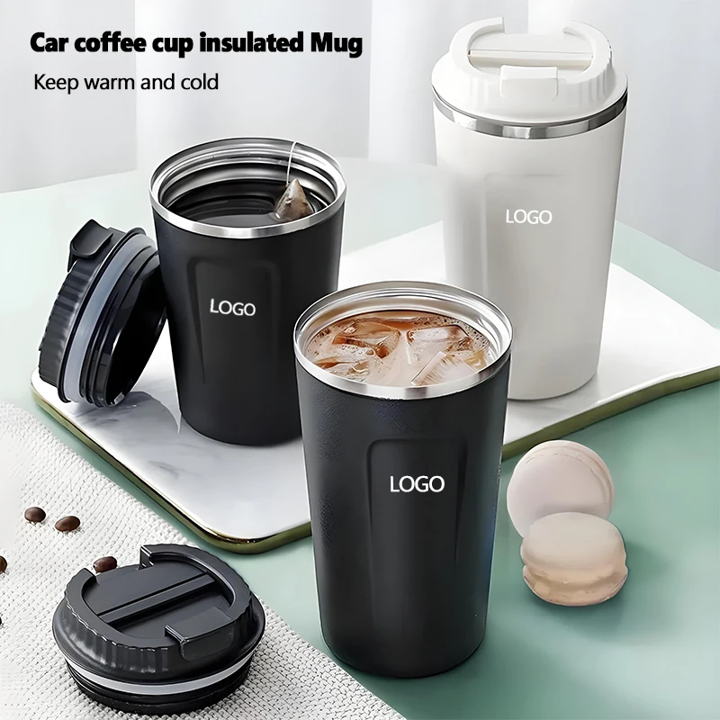 380ML Stainless Steel Coffee Mug Portable Car Thermal Cup For Ford Mustang Focus Ranger Explorer Fiesta Expedition Mondeo Escape