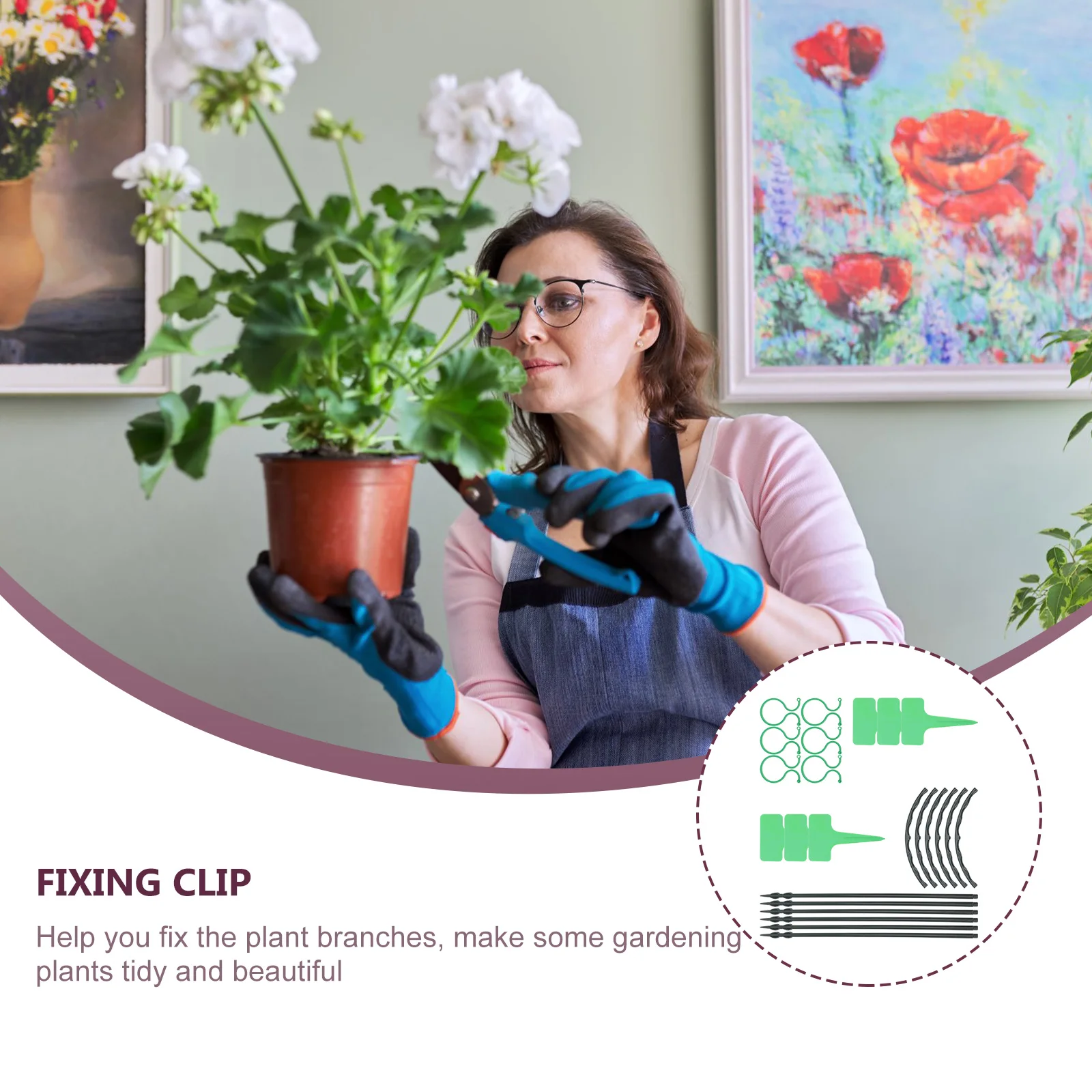 

6 set Plant Support Stakes 6 Sets Plastic Potted Flower Support Rack For Upright Growth Garden Trellis Vine Holder Climbing