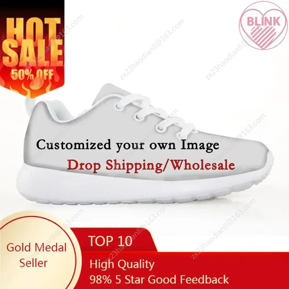 Custom Shoes Custom Children Sneakers For Kids School Casual Flats Breath Lace-up Shoe Lightweight Dropshipping Wholesale DIY