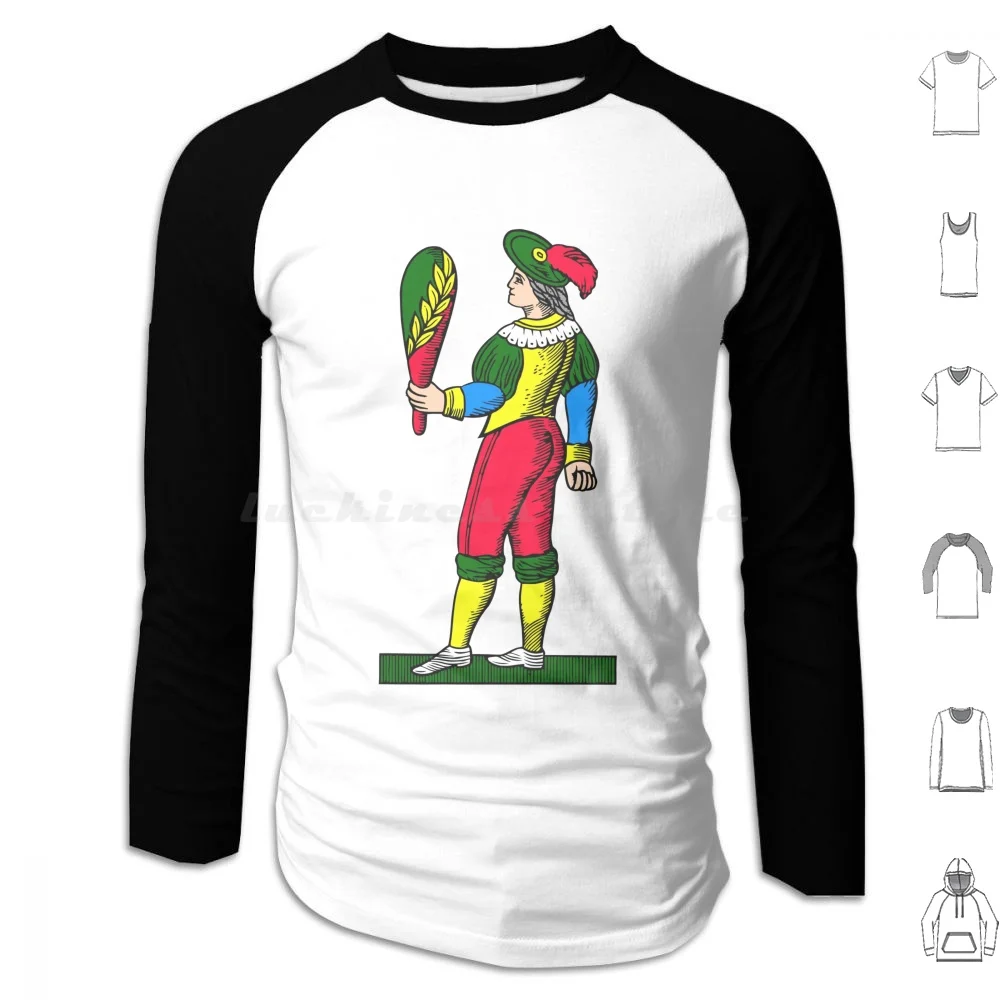 La Donna Di Bastoni Hoodies Long Sleeve Italy Italian Scopa Briscola Game