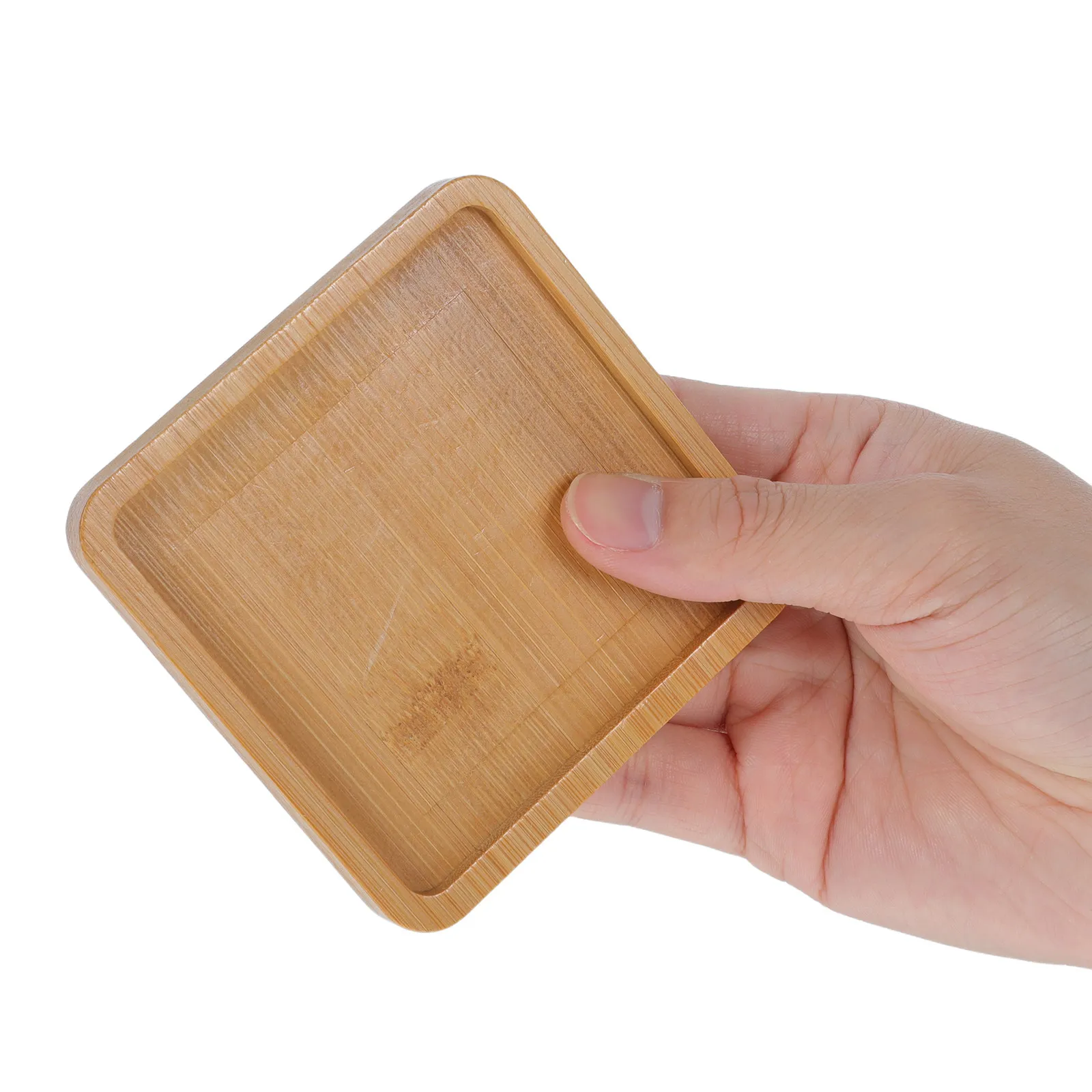 6Pcs DIY Mosaic Coaster Bases Bamboo Drink Coasters for Crafts Thick Grooved Base Coaster Making Supplies Table Cups Coasters