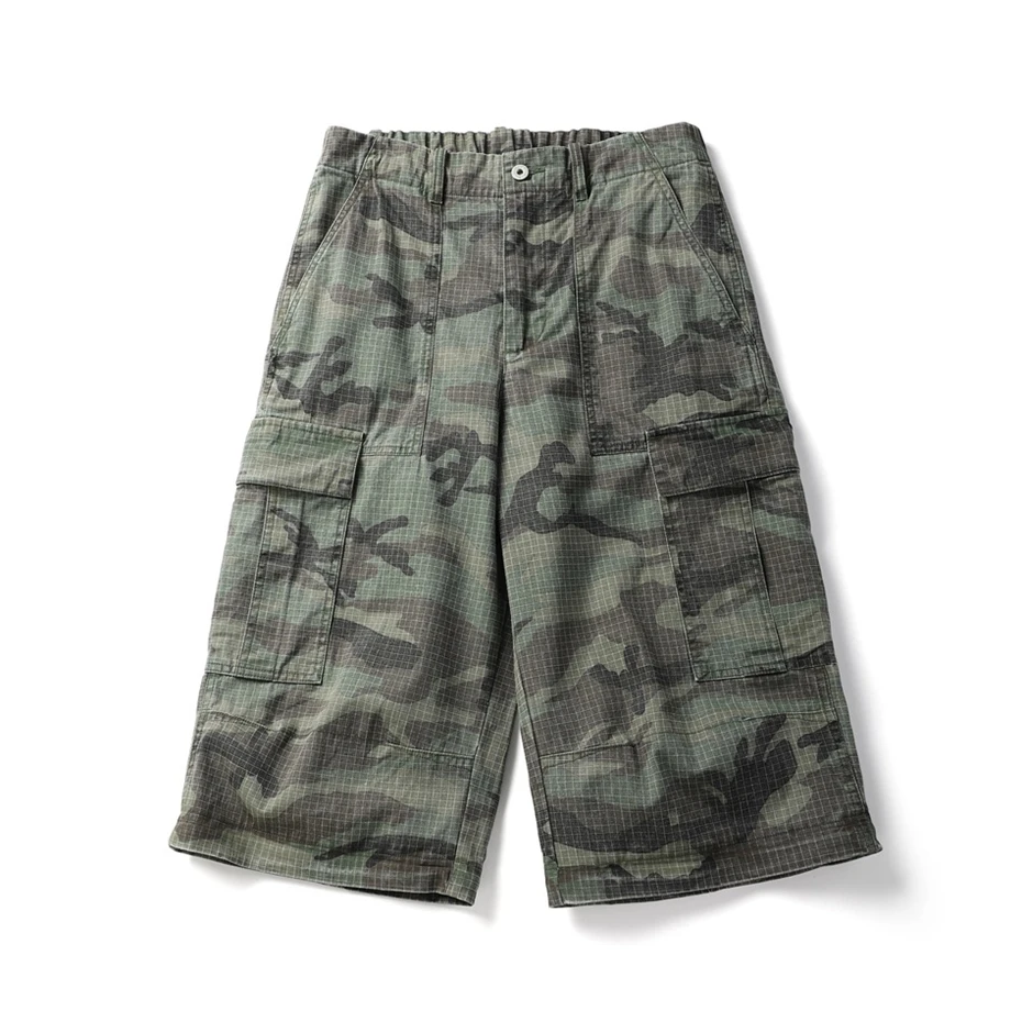 Men Camouflage Pants Cotton Casual Cargo Pant Men Streetwear Wide Leg Function Paratrooper Pants Cityboy Baggy Removable Trouser