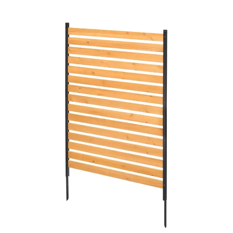 Wood Privacy Fence, 39" W x 61" L, 1-Panel Air Conditioner Fence Screen, Pool Equipment Enclosure with Metal Stakes, Easy DIY Installation, Outdoor Trash Can Hider for Garden Decoration view 3