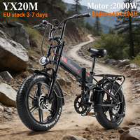 RANDRIDE YX20M EU Stock 2000W Dual Motor Electric Mountain Bike 48V 20AH Battery 20 Inch Fat Tire Folding Off-Road Electric Bike