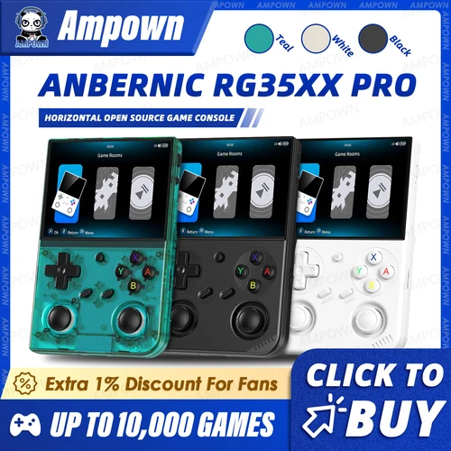 Consolas de videojuegos ANBERNIC RG35XX PRO, pantalla IPS de 3,5 pulgadas, salida de TV, Streaming, descargador RixelHK, reproductores de juegos portátiles, regalos para niños
