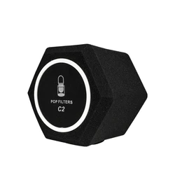 Microphone Wind Shield C2 Pop Filter Isolation Ball, Acoustic for Record Studios Mic, Sound-Absorbing Foam Five-sided Seal