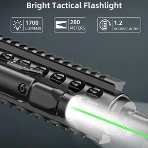مصباح يدوي تكتيكي Richfire مع وضع قوي ، ضوء ليزر أخضر ، سكة حديدية M-Rail Picatinny ، SST40 ، 1700LM ، 2 في 1 أعلى 6 مبيعات نطاق بندقية ليزر خضراء - رقم 4