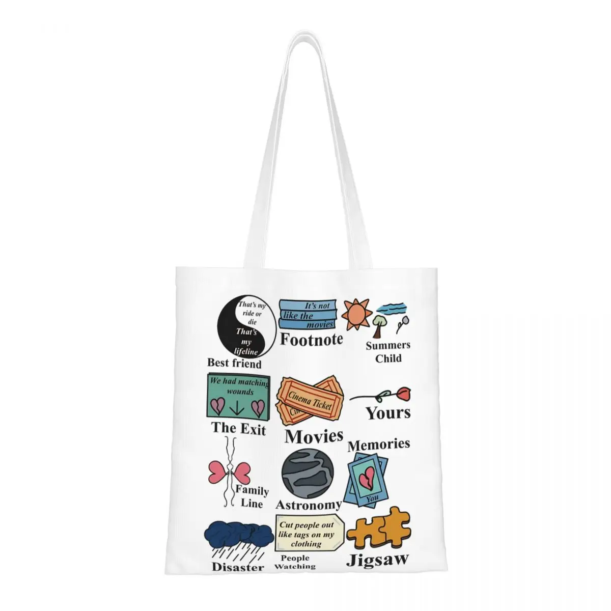 كونان ألبوم رمادي حمل الحقائب حقيبة يد نسائية قماش حقيبة كتف الطالب حقيبة تسوق مطبوعة