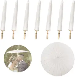 10/20/30PCS White Umbrella Paper Parasol 60/80cm Chinese Paper Umbrellas Photography Props for Baby Shower Party Wedding Rustic